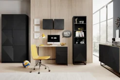 Bogart Komody*ASHA KOMODA 167 2D3SZ - czarny mat / artisan / stelaż