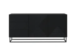 Bogart Komody*ASHA KOMODA 167 2D3SZ - czarny mat / stelaż