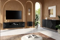 Bogart Komody*ASHA KOMODA 167 2D3SZ - czarny mat / stelaż