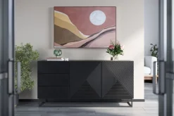 Bogart Komody*ASHA KOMODA 167 2D3SZ - czarny mat / stelaż