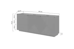 Bogart Komody*ASHA KOMODA 167 2D3SZ - czarny mat