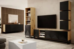 Bogart Szafki I Regały*ASHA REGAŁ 50 1D - czarny mat / artisan / stelaż