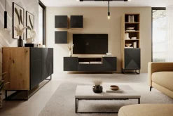 Bogart Szafki I Regały*ASHA REGAŁ 50 1D - czarny mat / artisan / stelaż