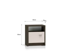 ML Meble Szafki Nocne*Avante 08 dąb windmill / MDF cashmere połysk - szafka nocna 1D