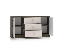 ML Meble Komody*Avante 04 dąb windmill / MDF cashmere połysk - komoda 2D3S