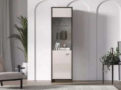 ML Meble Witryny*Avante 02 dąb windmill / MDF cashmere połysk - witryna 1DL/P