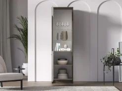 ML Meble Witryny*Avante 02 dąb windmill / MDF cashmere połysk - witryna 1DL/P