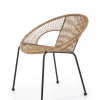 Halmar Meble Ogrodowe*BARI fotel rattanowy naturalny / czarny (1p=1szt)1 sztuka