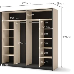 Lenart Szafy Do Przedpokoju|Szafy Do Pokoju Młodzieżowego*Beżowa szafa do sypialni ENNA Szafa EN-01 beż piaskowy