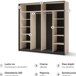 Lenart Szafy Do Przedpokoju|Szafy Do Pokoju Młodzieżowego*Beżowa szafa do sypialni ENNA Szafa EN-01 beż piaskowy