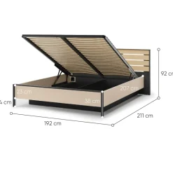 Lenart Łóżka Do Sypialni*Beżowe łóżko z pojemnikiem na pościel 160 ENNA EN-02 beż piaskowy