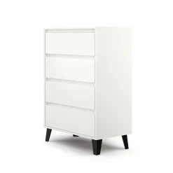 Mebelbos Komody Do Biura|Komody Do Przedpokoju*Biała komoda z czterema szufladami, skandynawska BORG