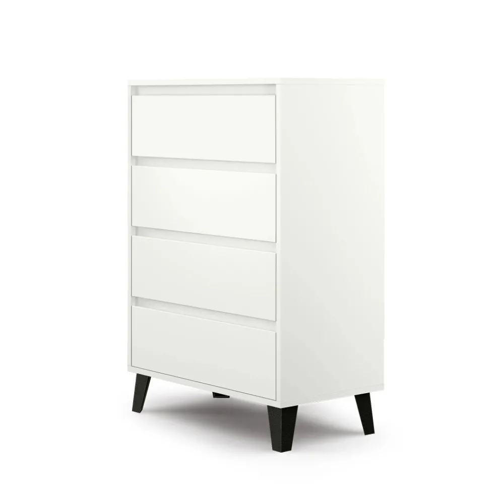 Mebelbos Komody Do Biura|Komody Do Przedpokoju*Biała komoda z czterema szufladami, skandynawska BORG