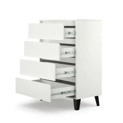 Mebelbos Komody Do Biura|Komody Do Przedpokoju*Biała komoda z czterema szufladami, skandynawska BORG