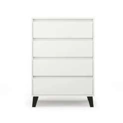 Mebelbos Komody Do Biura|Komody Do Przedpokoju*Biała komoda z czterema szufladami, skandynawska BORG