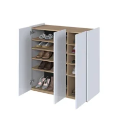 Lenart Komody Do Biura|Komody Do Przedpokoju*Biała komoda z półkami i oświetleniem LED Easy EA-03 3D