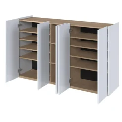 Lenart Komody Do Biura|Komody Do Przedpokoju*Biała komoda z półkami i oświetleniem LED Easy EA-01 5D