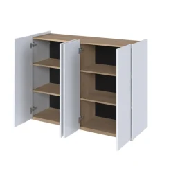 Lenart Komody Do Biura|Komody Do Przedpokoju*Biała komoda z półkami i oświetleniem LED Easy EA-02 4D