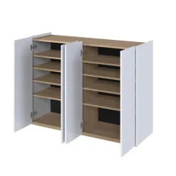 Lenart Komody Do Biura|Komody Do Przedpokoju*Biała komoda z półkami i oświetleniem LED Easy EA-02 4D