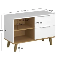 Mebelbos Komody Do Biura|Komody Młodzieżowe*Biała komoda z szufladami i półkami Neptun