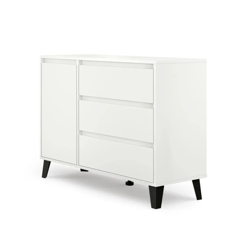 Mebelbos Komody Do Biura|Komody Do Przedpokoju*Biała komoda z szufladami i szafką, skandynawska BORG