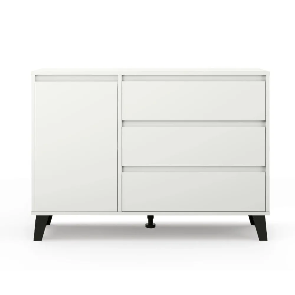 Mebelbos Komody Do Biura|Komody Do Przedpokoju*Biała komoda z szufladami i szafką, skandynawska BORG