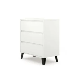 Mebelbos Komody Do Biura|Komody Do Przedpokoju*Biała komoda z trzema szufladami, skandynawska BORG