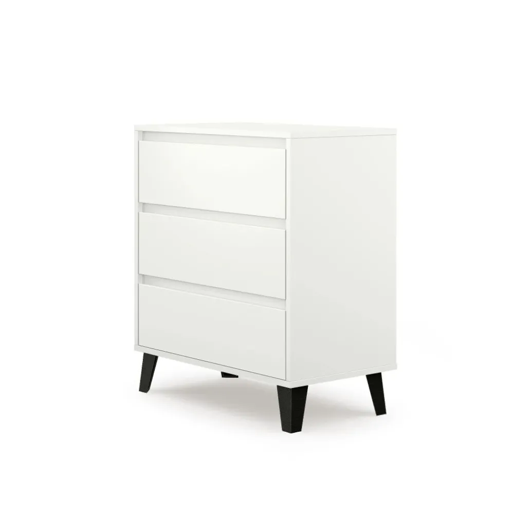 Mebelbos Komody Do Biura|Komody Do Przedpokoju*Biała komoda z trzema szufladami, skandynawska BORG