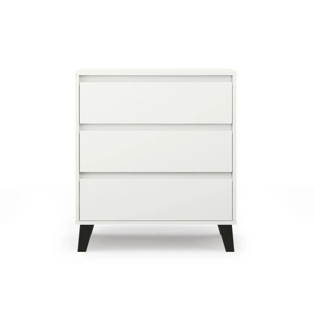 Mebelbos Komody Do Biura|Komody Do Przedpokoju*Biała komoda z trzema szufladami, skandynawska BORG