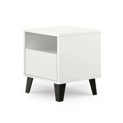 Mebelbos Komody Do Biura|Komody Do Przedpokoju*Biała szafka nocna, skandynawska BORG