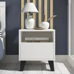 Mebelbos Komody Do Biura|Komody Do Przedpokoju*Biała szafka nocna, skandynawska BORG