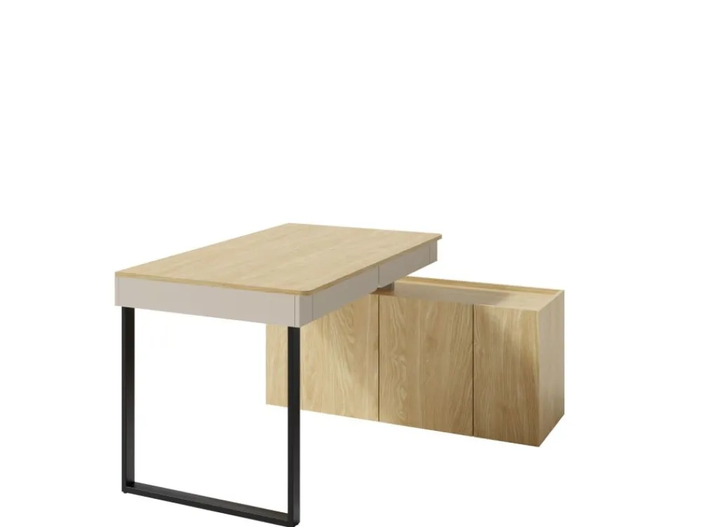 Meblar Biurka Do Biura|Biurka Do Pokoju Młodzieżowego*Biurko 130 cm z komodą do pokoju Luca LC10 beż piaskowy
