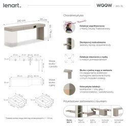 Dzieci Lenart Biurka Do Biura|Biurka Do Pokoju Młodzieżowego*Biurko modułowe do pokoju młodzieżowego Woow WO-11P szampański / clay grey