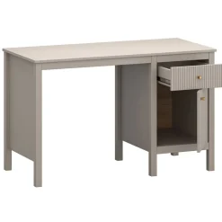 Mebelbos Biurka Do Biura|Biurka*Biurko z szufladą i szafką lamele ryflowane kolor taupe KLEO KL-01
