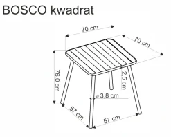 Halmar Meble Ogrodowe*BOSCO stół kwadrat biały (2p=1szt)1 sztuka
