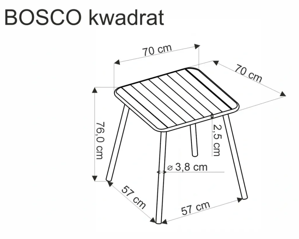 Halmar Meble Ogrodowe*BOSCO stół kwadrat biały (2p=1szt)1 sztuka