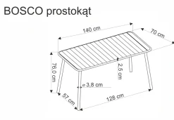 Halmar Meble Ogrodowe*BOSCO stół prostokąt czarny (2p=1szt)1 sztuka