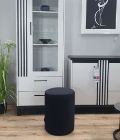 Dzieci Hauss Pufy Do Przedpokoju|Pufy Do Pokoju Młodzieżowego*Czarna pufa okrągła welurowa Roller Magic Velvet 2219