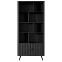 Laski Meble Szafki I Regały Do Biura|Szafki I Regały Do Pokoju Młodzieżowego*Czarny otwarty regał z szufladami Lante