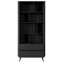 Laski Meble Szafki I Regały Do Biura|Szafki I Regały Do Pokoju Młodzieżowego*Czarny otwarty regał z szufladami Lante