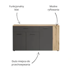 Mebelbos Komody*Czterodrzwiowa komoda z szufladą Esteban