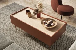 Bogart Stoliki Kawowe I Ławy*DESIN ŁAWA 120 2SZ - ceramic red / dąb nagano