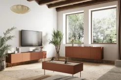 Bogart Stoliki Kawowe I Ławy*DESIN ŁAWA 120 2SZ - ceramic red / dąb nagano