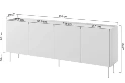 Bogart Komody*DESIN KOMODA 220 4D - cashmere / dąb nagano