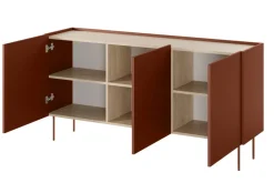 Bogart Komody*DESIN KOMODA 170 3D - ceramic red / dąb nagano