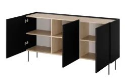 Bogart Komody*DESIN KOMODA 170 3D - czarny mat / dąb nagano