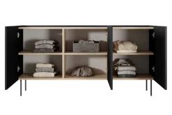 Bogart Komody*DESIN KOMODA 170 3D - czarny mat / dąb nagano