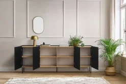 Bogart Komody*DESIN KOMODA 220 4D - czarny mat / dąb nagano