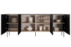 Bogart Komody*DESIN KOMODA 220 4D - czarny mat / dąb nagano