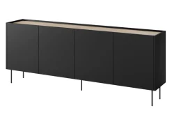 Bogart Komody*DESIN KOMODA 220 4D - czarny mat / dąb nagano